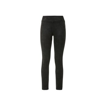 esmara® Damen Jeggings in Wildlederoptik (schwarz, 44) - B-Ware neuwertig