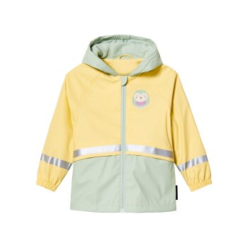 lupilu® Baby / Kleinkinder Matsch- und Buddeljacke mit Fleece gefüttert (gelb/mint, 110/116) - B-Ware neuwertig