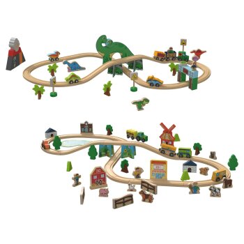 Playtive Eisenbahn-Set »Dinosaurier / Farm«,...