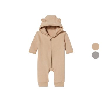 lupilu® Baby-Fleece-Overall, Kapuze mit...
