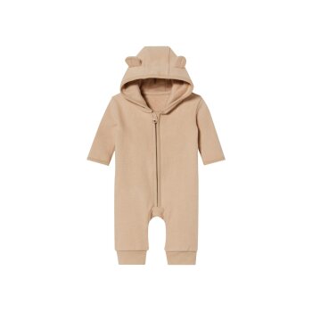lupilu® Baby-Fleece-Overall, Kapuze mit...