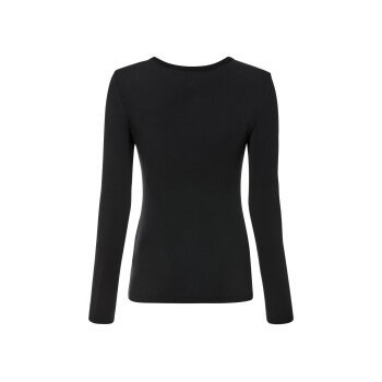 esmara® Damen Langarmshirts, 2 Stück, in Ripp-Qualität (schwarz, XS(32/34)) - B-Ware neuwertig