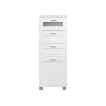 LIVARNO home Bad-Seitenschrank »Basel«, mit 4 Glasrahmenschubkästen - B-Ware neuwertig