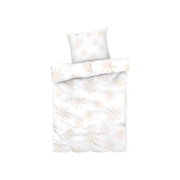 LIVARNO home Feinbiber-Bettwäsche, 135 x 200 cm (Schneeflocke) - B-Ware neuwertig