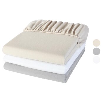 LIVARNO home Feinbiber-Spannbettlaken, 180-200 x 200 cm -...