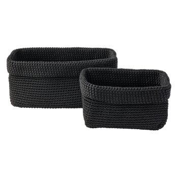 LIVARNO HOME Aufbewahrungskörbe / Hängeregal, 0,5 kg (Aufbewahrungskorb 2er schwarz) - B-Ware sehr gut