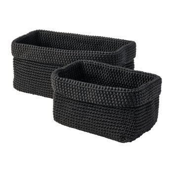 LIVARNO HOME Aufbewahrungskörbe / Hängeregal, 0,5 kg (Aufbewahrungskorb 2er schwarz) - B-Ware sehr gut
