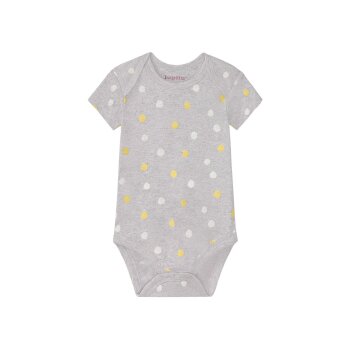 lupilu® Baby Bodies, 5 Stück, kurzarm, aus reiner Bio-Baumwolle (grau/gelb/mint, 74/80) - B-Ware neuwertig