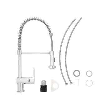 LIVARNO home Küchenarmatur mit herausziehbarer Brause (Spiralfeder) - B-Ware neuwertig