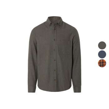 LIVERGY® Herren Flanellhemd, mit Button-down-Kragen -...
