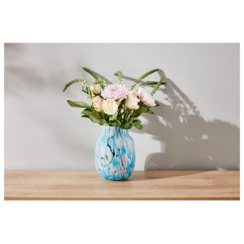 LIVARNO home Glasvase, mundgeblasen (türkis/rosa) - B-Ware neuwertig