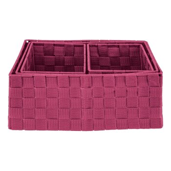 LIVARNO HOME Hängeregal \ Aufbewahrungskorb-Set, mit stabilem Metallrahmen (Aufbewahrungskörbe 4er Set, Pink) - B-Ware neuwertig