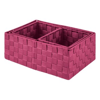 LIVARNO HOME Hängeregal \ Aufbewahrungskorb-Set, mit stabilem Metallrahmen (Aufbewahrungskörbe 4er Set, Pink) - B-Ware neuwertig