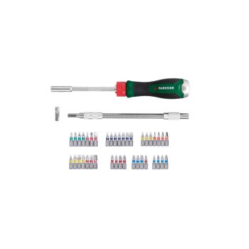 PARKSIDE® Ratschen-Schraubendreher Bit-Set, in praktischer Kunststoffbox - B-Ware neuwertig