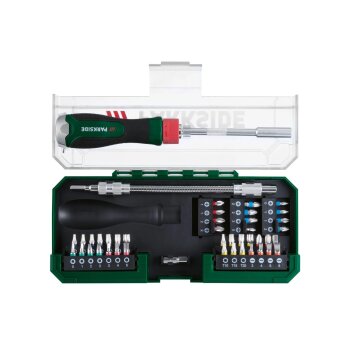 PARKSIDE® Ratschen-Schraubendreher Bit-Set, in praktischer Kunststoffbox - B-Ware neuwertig