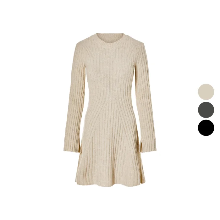 esmara® Damen Strickkleid, mit Schlitzen an den...