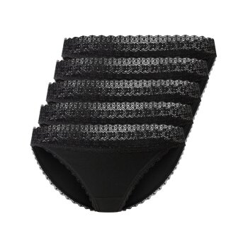 esmara® Damen Slips, 5 Stück, mit Spitze (schwarz, M(40/42)) - B-Ware neuwertig