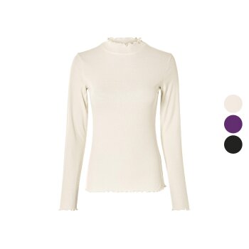 esmara® Damen Rollkragenshirt in Ripp-Qualität -...