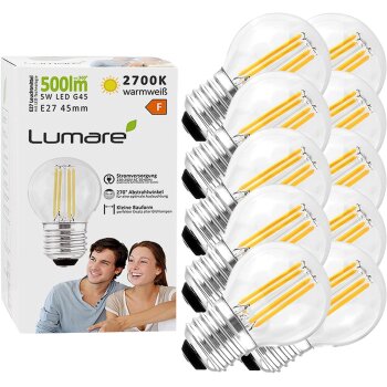 Lumare LED-Energiesparlampe, 10er Set, E27 G45,  5 W,...