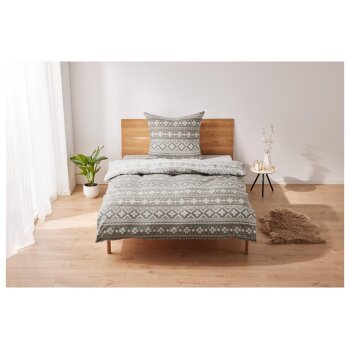 LIVARNO home Fleece-Bettwäsche, 140 x 200 cm, beige - B-Ware neuwertig