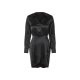 esmara® Damen Kleid, Wickeloptik mit Gummizug (Black, 44) - B-Ware neuwertig