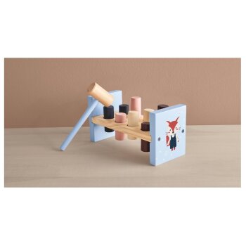 lupilu® Holz-Eisenbahn / -Klopfbank / -Steckspiel (Hammerbank) - B-Ware neuwertig
