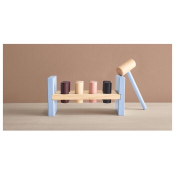 lupilu® Holz-Eisenbahn / -Klopfbank / -Steckspiel (Hammerbank) - B-Ware neuwertig