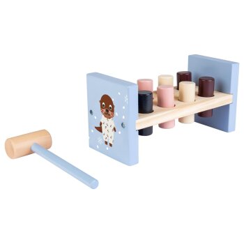 lupilu® Holz-Eisenbahn / -Klopfbank / -Steckspiel (Hammerbank) - B-Ware neuwertig