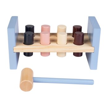 lupilu® Holz-Eisenbahn / -Klopfbank / -Steckspiel (Hammerbank) - B-Ware neuwertig