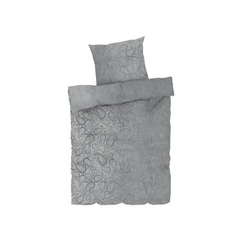 LIVARNO home Plüsch-Bettwäsche, 135 x 200 cm (grau) - B-Ware neuwertig