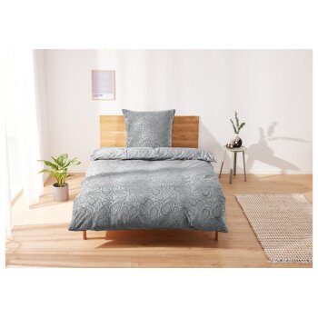 LIVARNO home Plüsch-Bettwäsche, 135 x 200 cm (grau) - B-Ware neuwertig