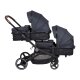 BabyGO Geschwister-Kinderwagen Twiner, mit Babywannen und Sportsitzen - B-Ware neuwertig