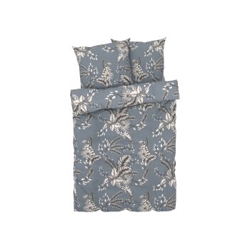 LIVARNO home Renforcé-Wendebettwäsche, 200 x 220 cm (Blumen/blau) - B-Ware neuwertig