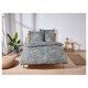 LIVARNO home Renforcé-Wendebettwäsche, 200 x 220 cm (Blumen/blau) - B-Ware neuwertig