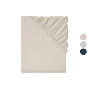 LIVARNO home Feinbiber-Spannbettlaken, 180-200 x 200 cm -...
