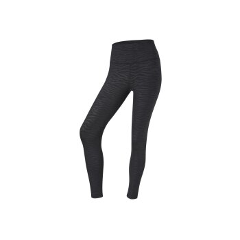 CRIVIT Damen Funktionstights, mit integrierter Schlüsseltasche (schwarz/aop, L(44/46)) - B-Ware neuwertig