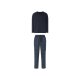 LIVERGY® 2-teiliger Herren-Baumwollpyjama, L, navy/grün - B-Ware neuwertig