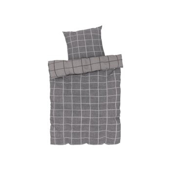 LIVARNO home Fleece-Bettwäsche, 140 x 200 cm, grau -...