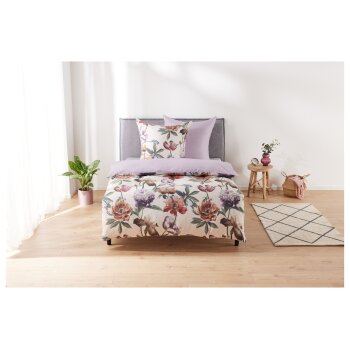 LIVARNO home Doppelseitige Satin-Mikrofaser-Bettwäsche, 220 x 200 cm, hellrosa - B-Ware neuwertig