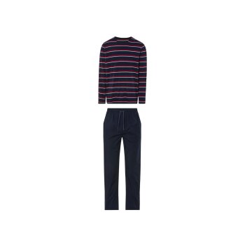LIVERGY® Herren Pyjama, mit Bindeband (navy, M(48/50)) - B-Ware neuwertig