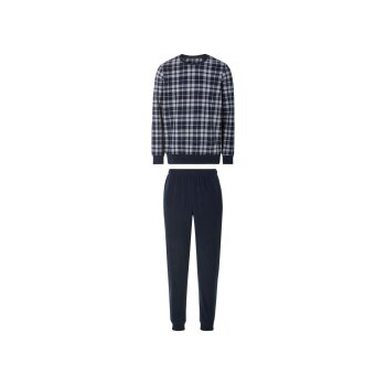 LIVERGY® Herren Fleece-Pyjama, mit recyceltem Material - B-Ware