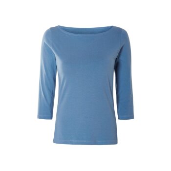 esmara® Damen Langarmshirt mit 3/4-Ärmeln (blau/weiß, M(40/42)) - B-Ware neuwertig