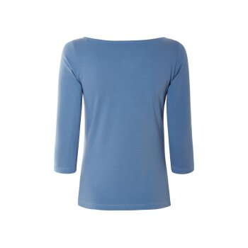 esmara® Damen Langarmshirt mit 3/4-Ärmeln (blau/weiß, M(40/42)) - B-Ware neuwertig
