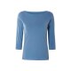 esmara® Damen Langarmshirt mit 3/4-Ärmeln (blau/weiß, M(40/42)) - B-Ware neuwertig