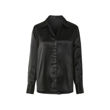esmara® Damen Satin-Bluse mit Kentkragen (schwarz, 34) - B-Ware neuwertig