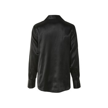 esmara® Damen Satin-Bluse mit Kentkragen (schwarz, 34) - B-Ware neuwertig
