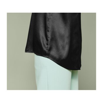 esmara® Damen Satin-Bluse mit Kentkragen (schwarz, 34) - B-Ware neuwertig