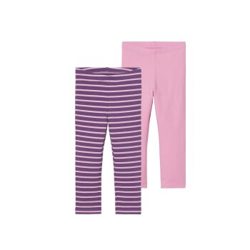 lupilu® Kinder Thermoleggings, 2 Stück, mit hohem Baumwollanteil (rosa/Streifen, 122/128) - B-Ware neuwertig