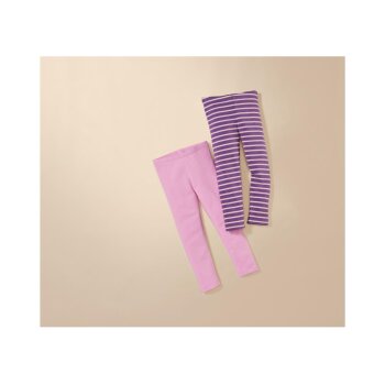 lupilu® Kinder Thermoleggings, 2 Stück, mit hohem Baumwollanteil (rosa/Streifen, 122/128) - B-Ware neuwertig