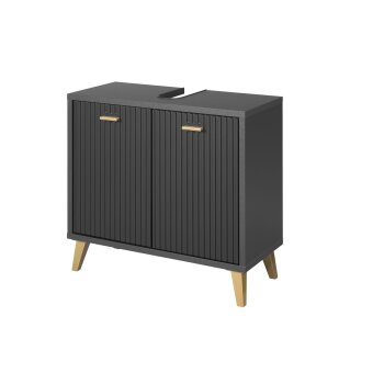 LIVARNO home Waschbecken-Unterschrank, mit Wellenoptik -...